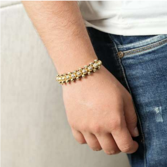 Pulsera tres carriles balines de 8mm