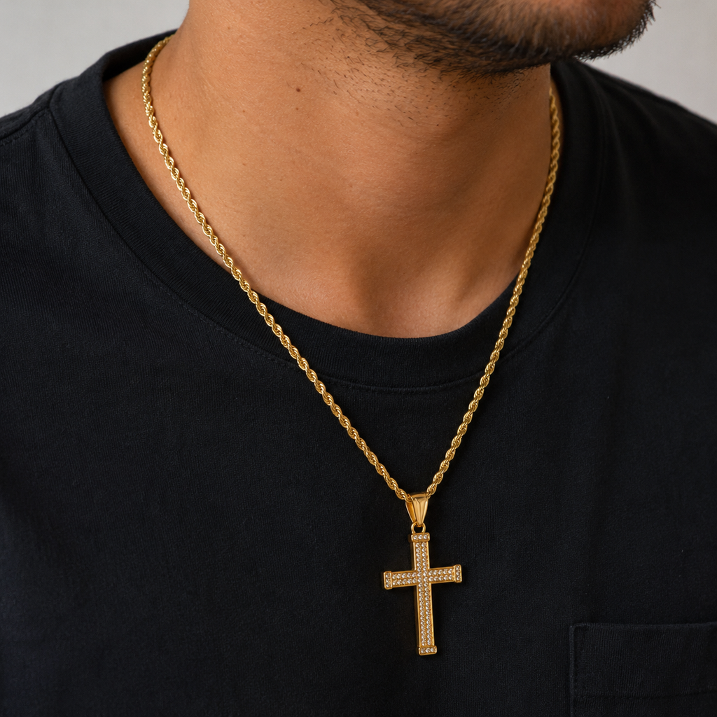 Combo Lazo + Cruz Piedras para Hombre