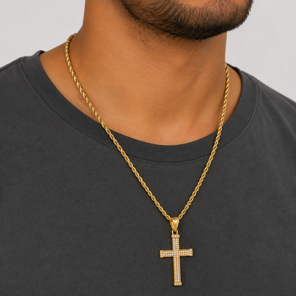 Combo Lazo + Cruz Piedras para Hombre