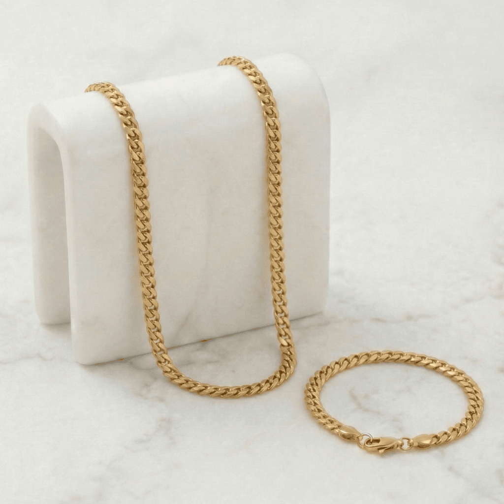 Combo Serpiente Hombre  Cadena + Pulsera