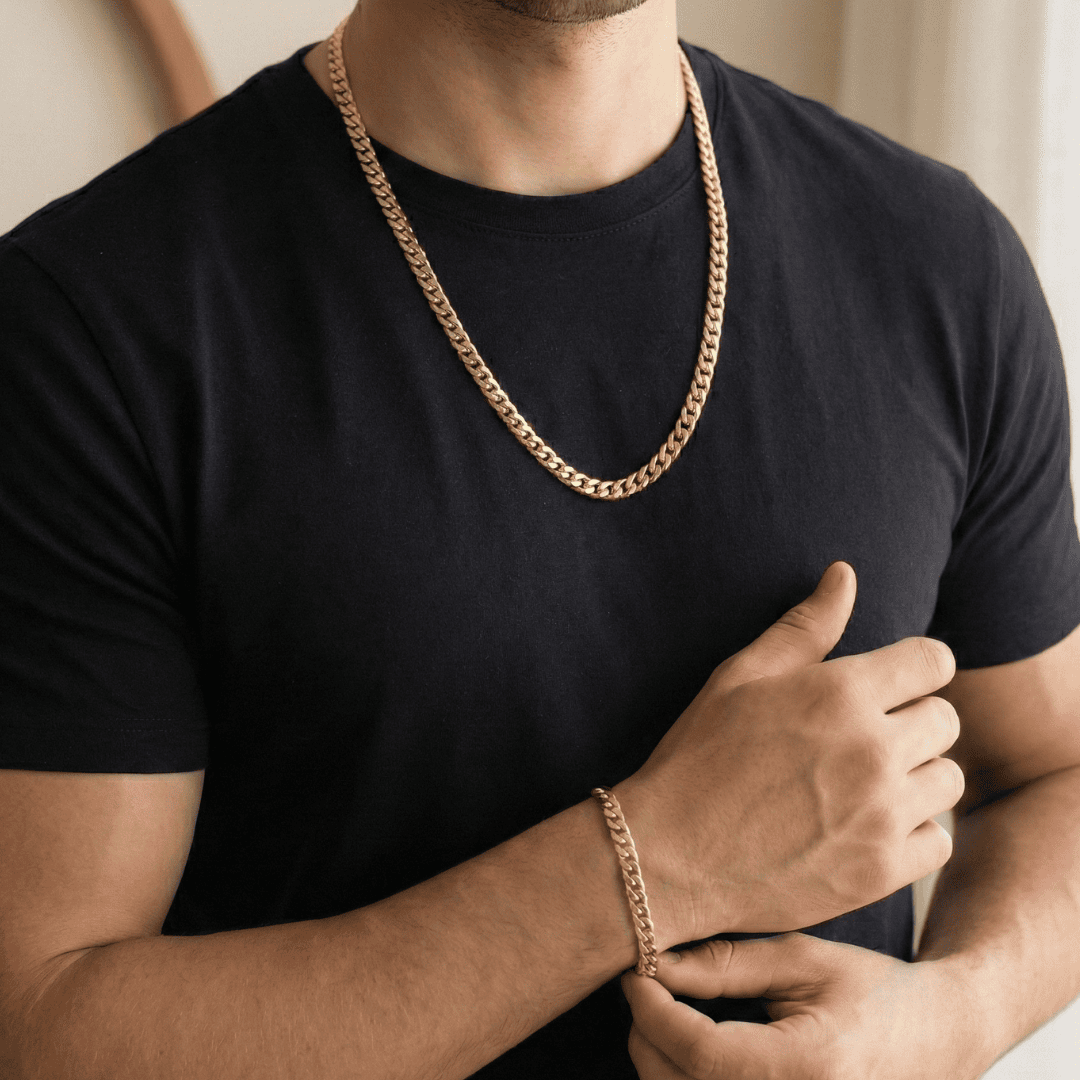 Combo Serpiente Hombre  Cadena + Pulsera